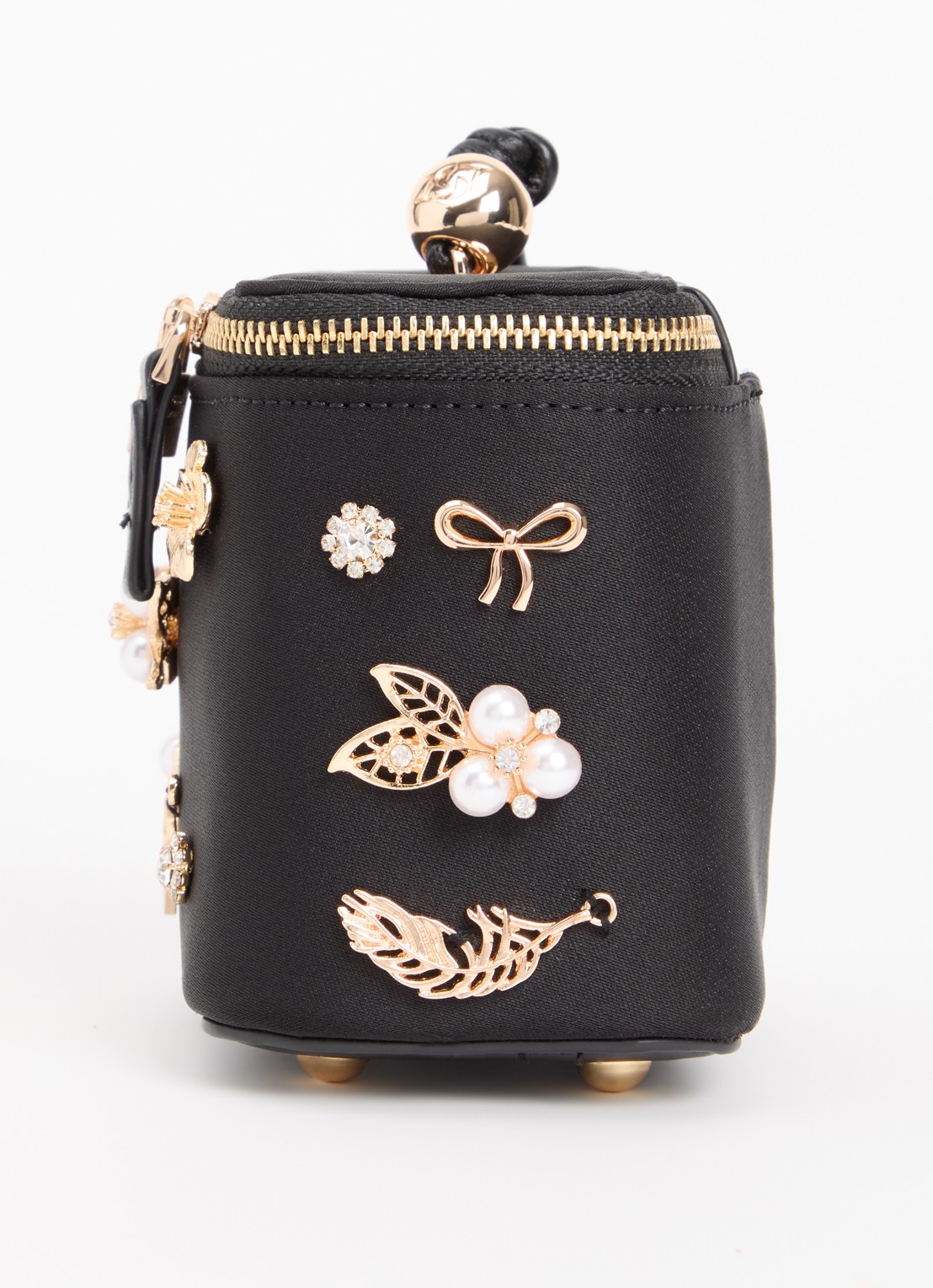 Dune London Surround make-up tas - detail 3 diepzwart