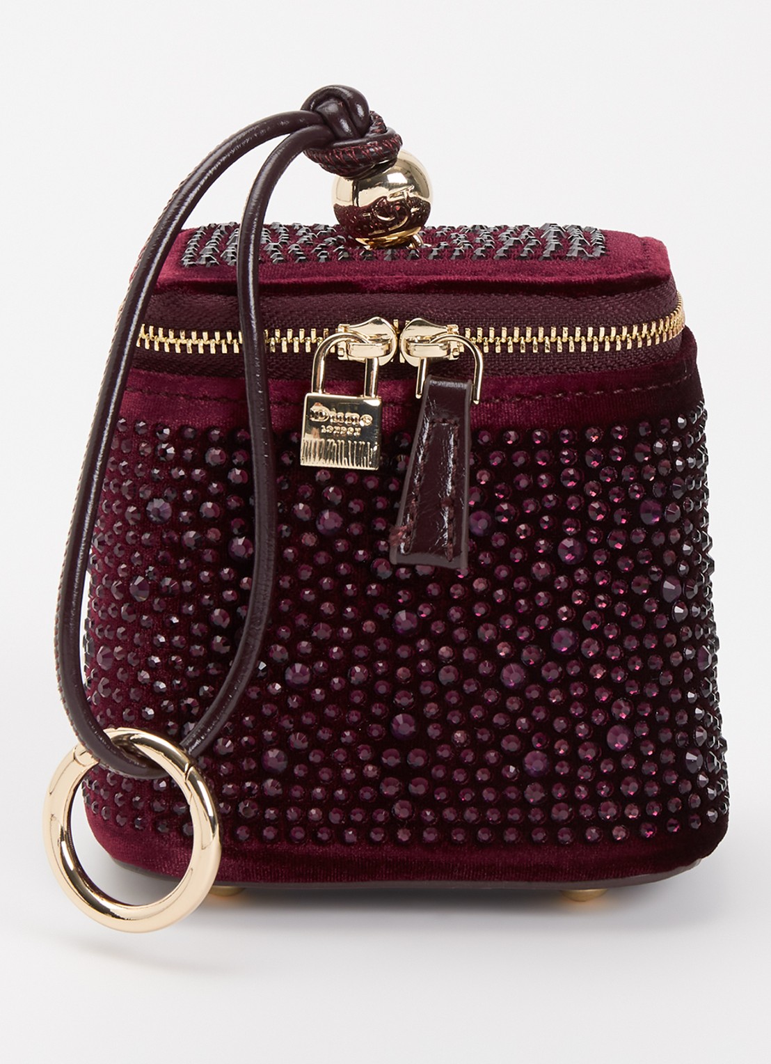 Dune London Surround make-up tas - voorkant 4 bordeauxrood
