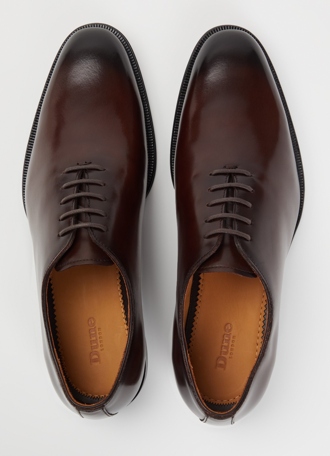 Dune London Sylvester veterschoen van leer - detail 4 bruin
