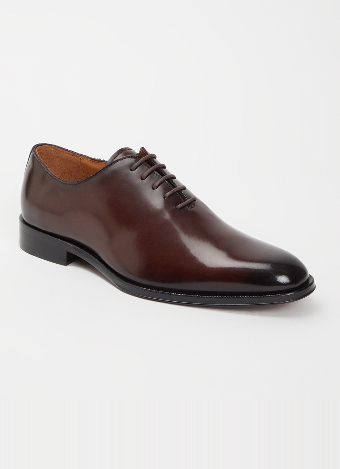 Dune London Sylvester veterschoen van leer - voorkant 2 bruin