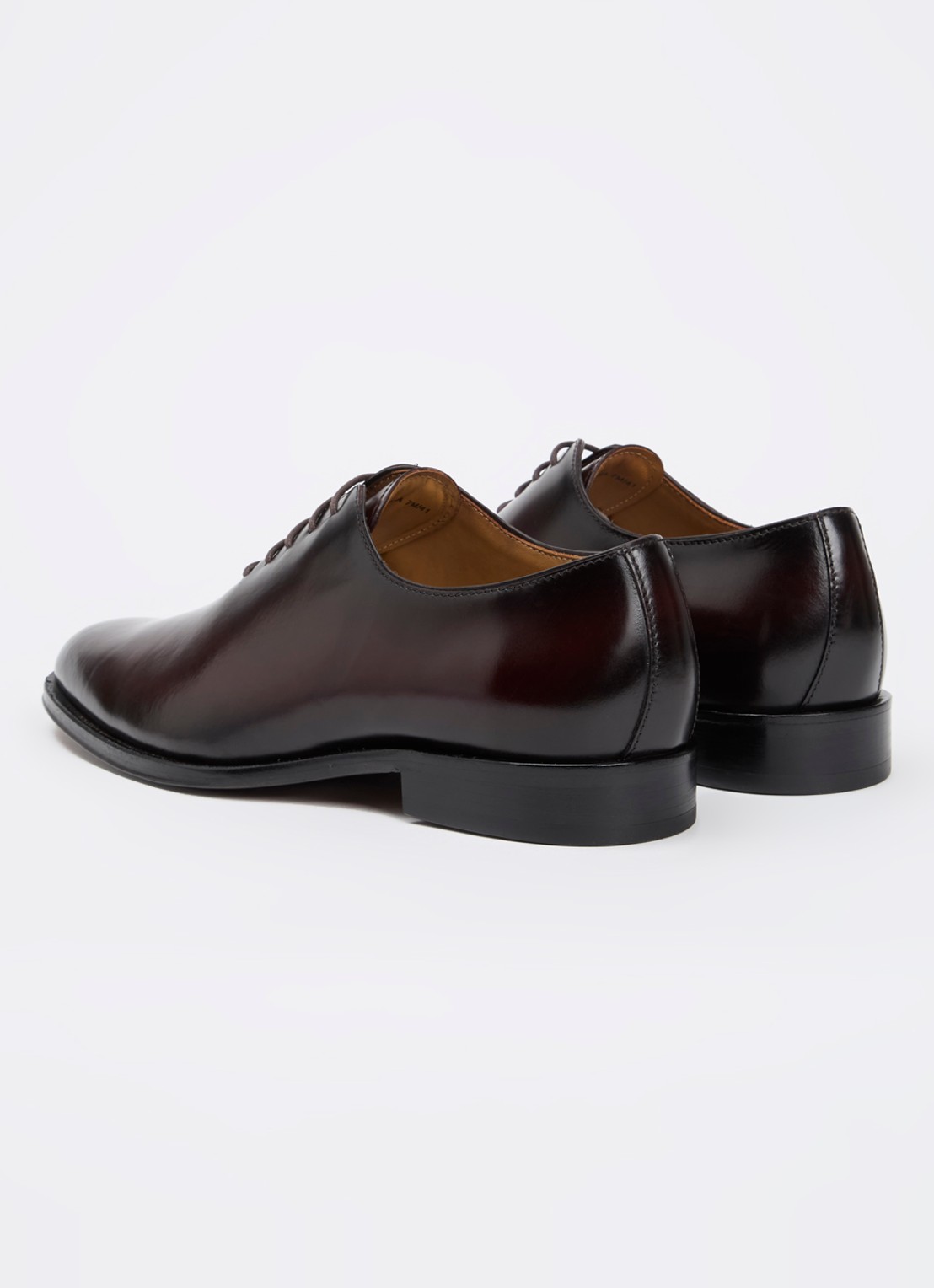Dune London Sylvester veterschoen van leer - achterkant 4 donkerbruin