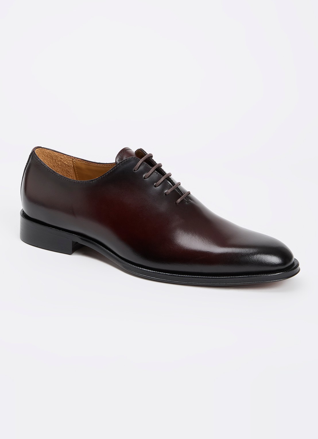 Dune London Sylvester veterschoen van leer - voorkant 5 donkerbruin