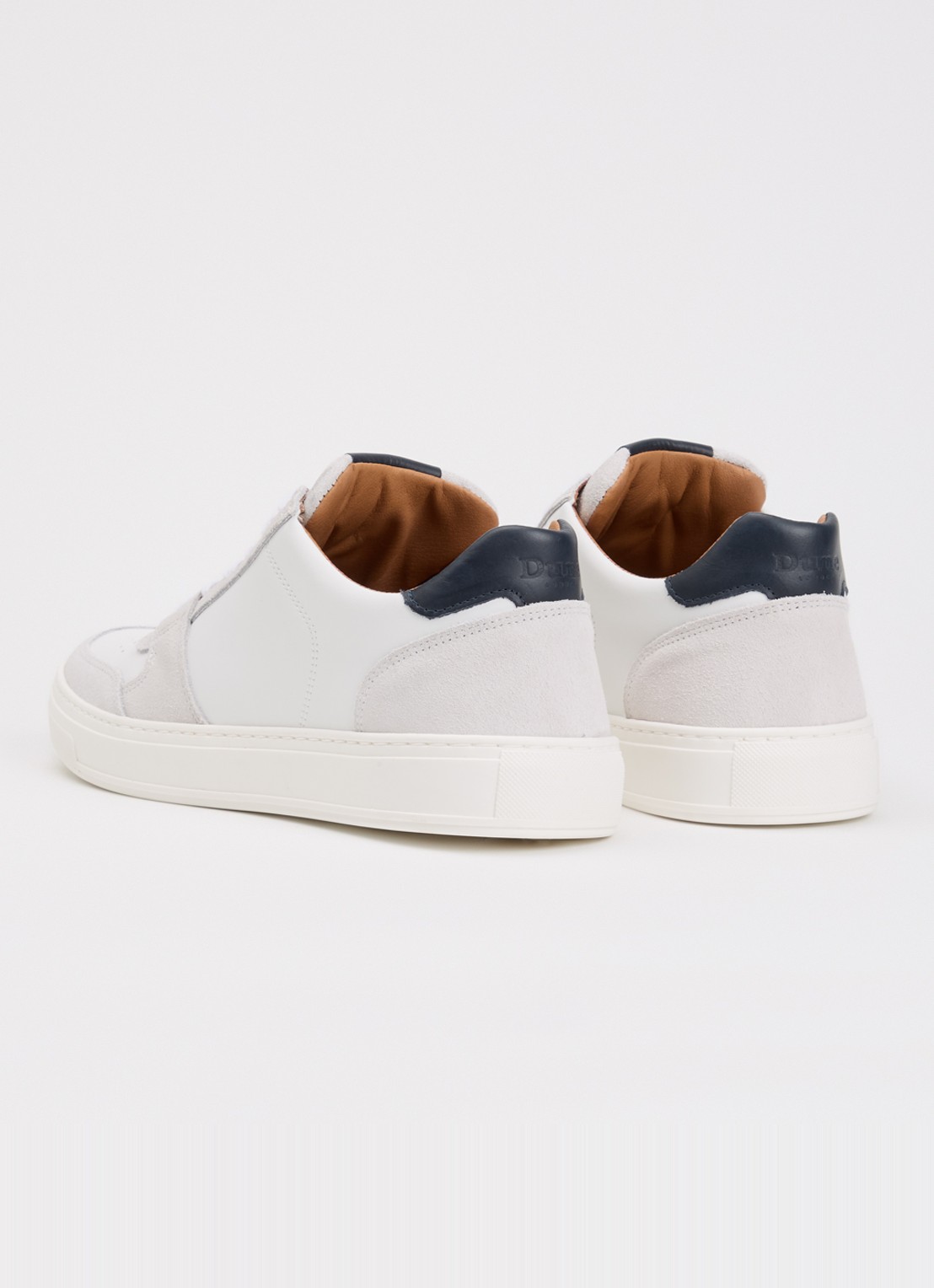 Dune London Tawly sneaker van leer met details van suède - achterkant gebroken wit