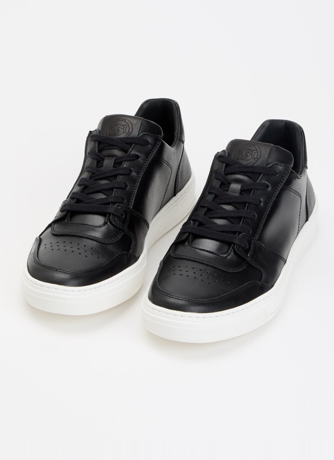 Dune London Tawly sneaker van leer met details van suède - detail 3 zwart