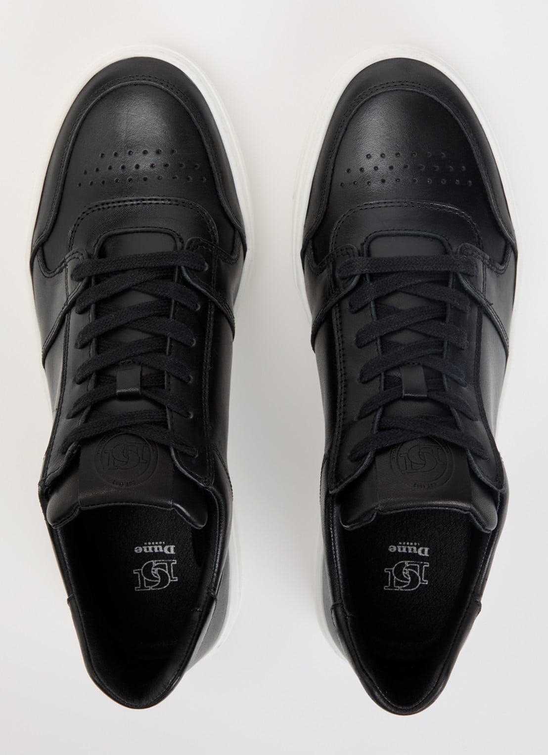 Dune London Tawly sneaker van leer met details van suède - detail 4 zwart