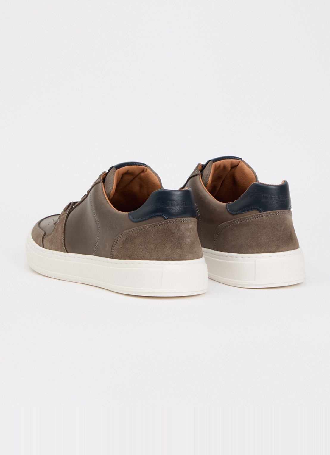 Dune London Tawly sneaker van leer met details van suède - achterkant 5 grijs