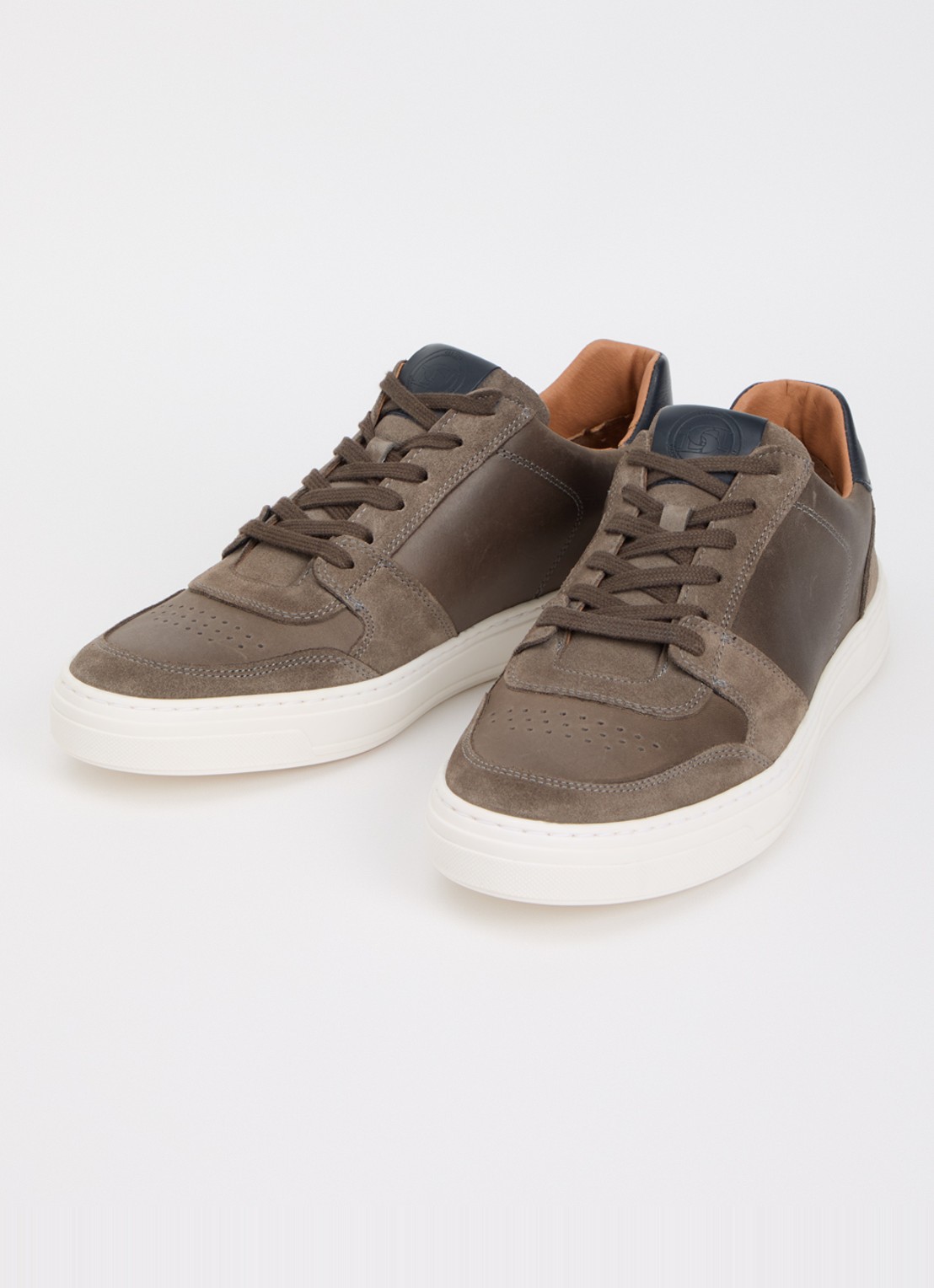 Dune London Tawly sneaker van leer met details van suède - detail 2 grijs