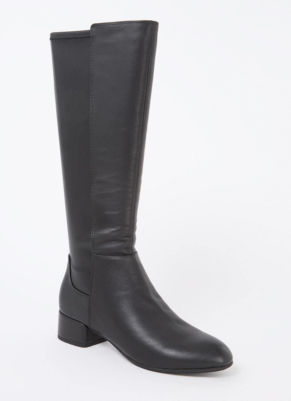 Dune London Tayla laars van leer - voorkant 2 zwart