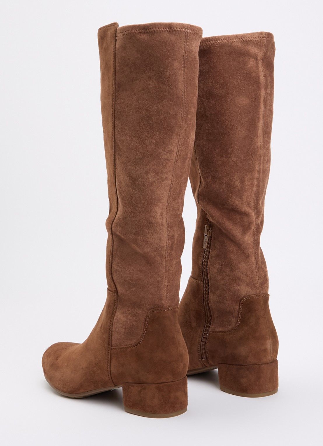 Dune London Tayla laars van suède - achterkant cognac