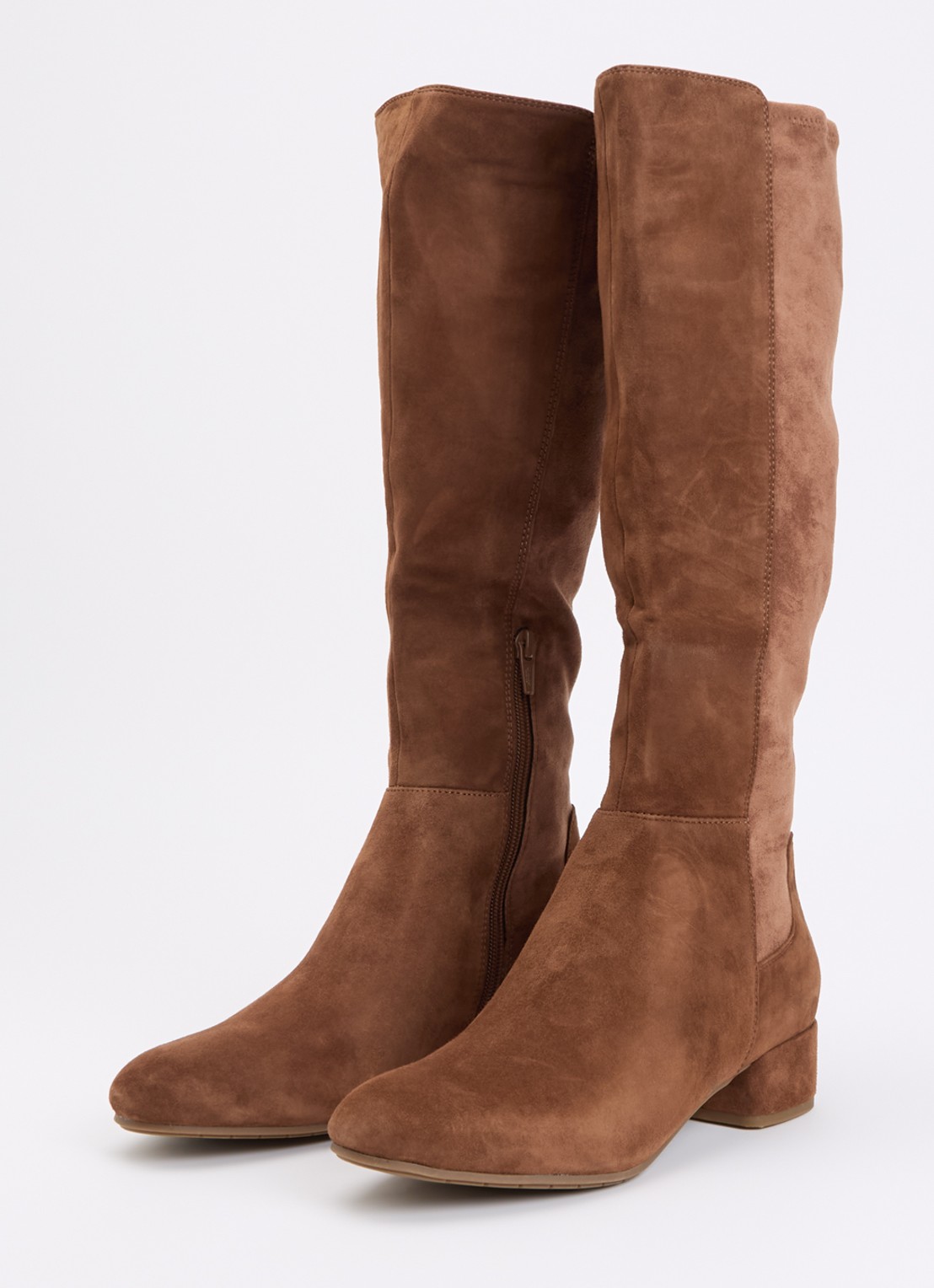 Dune London Tayla laars van suède - detail 2 cognac