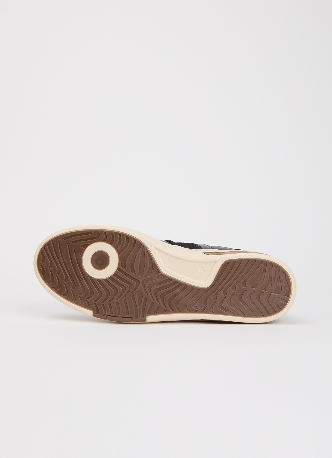 Dune London Terence sneaker van leer met details van suède - detail 3 donkerbruin