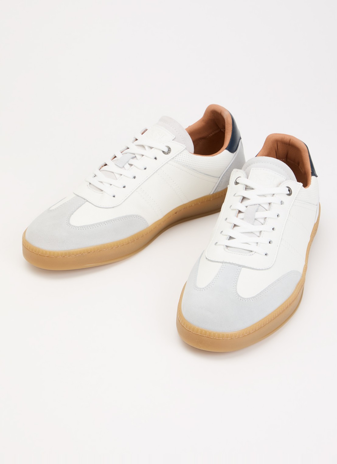 Dune London Theos sneaker van leer met details van suède - detail 2 wit
