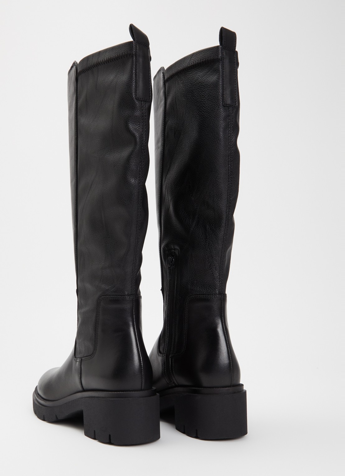 Dune London Toni bikerboot van leer - achterkant zwart