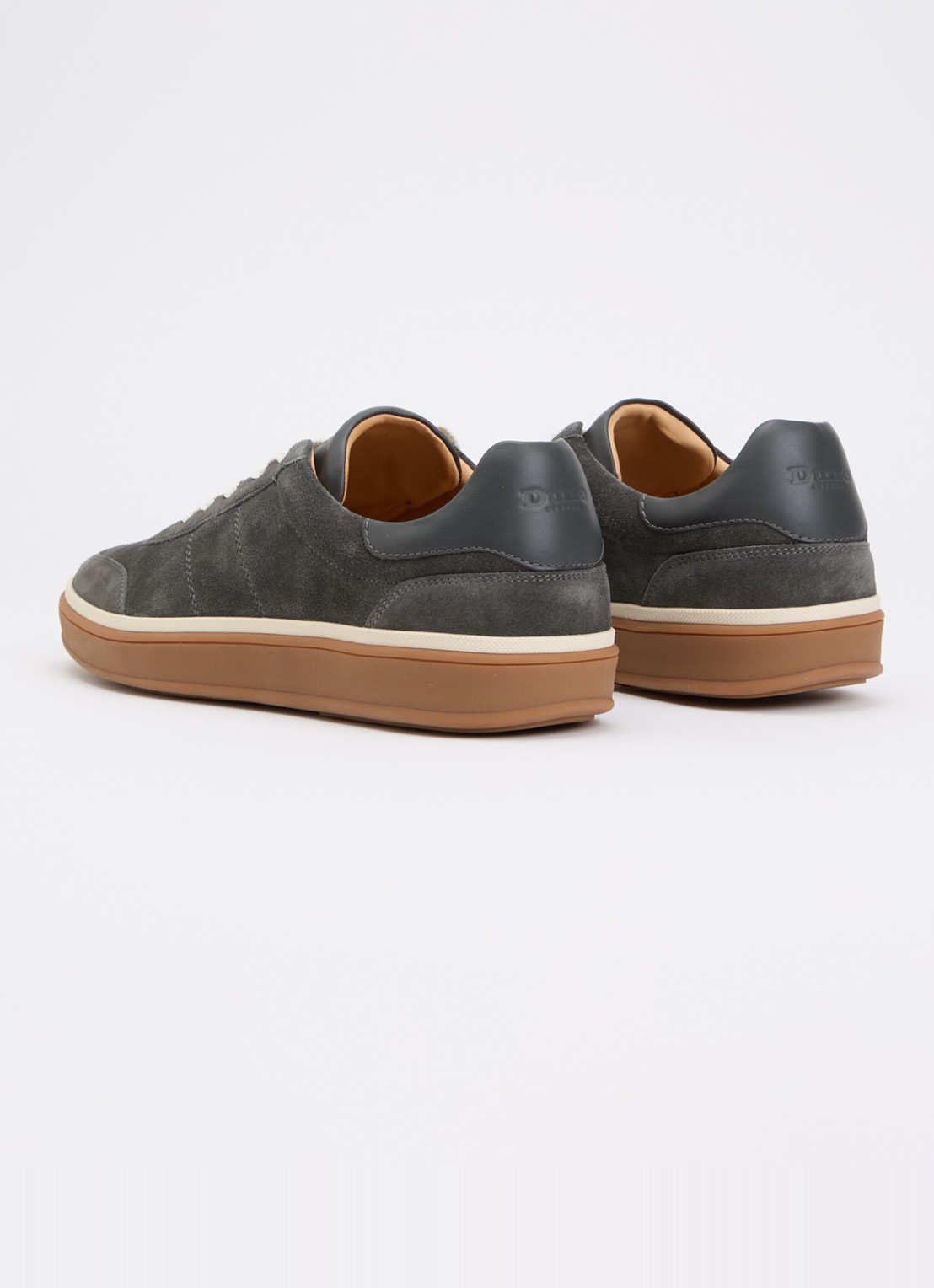 Dune London Tony sneaker van suède - achterkant 4 donkergrijs