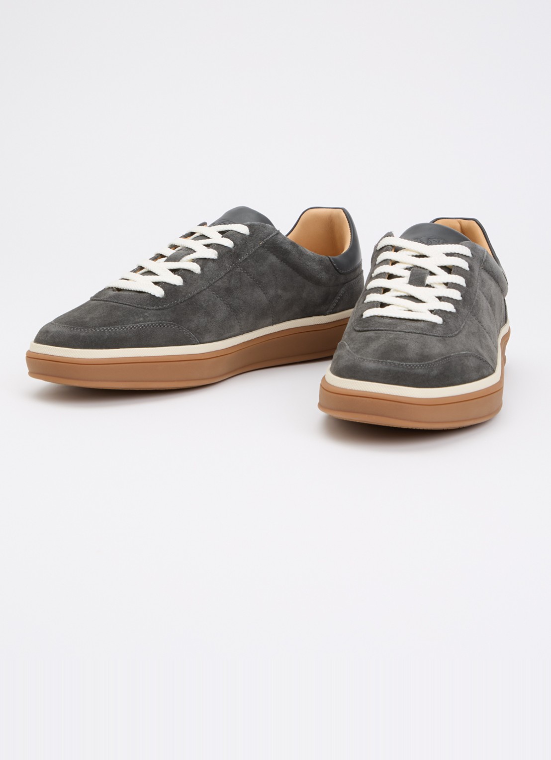 Dune London Tony sneaker van suède - detail donkergrijs