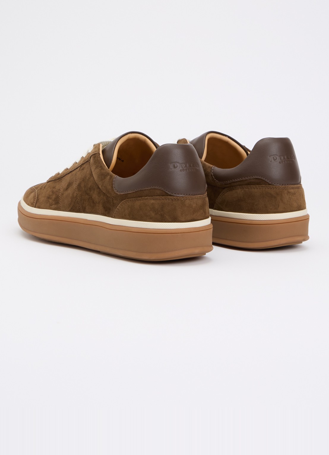 Dune London Tony sneaker van suède - achterkant 4 bruin