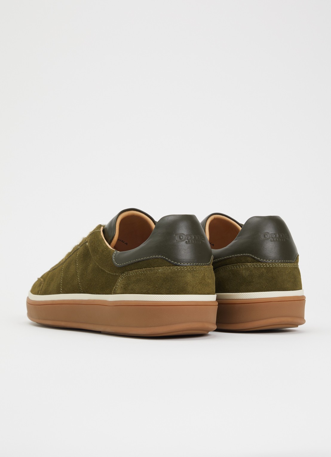 Dune London Tony sneaker van suède - achterkant 5 legergroen