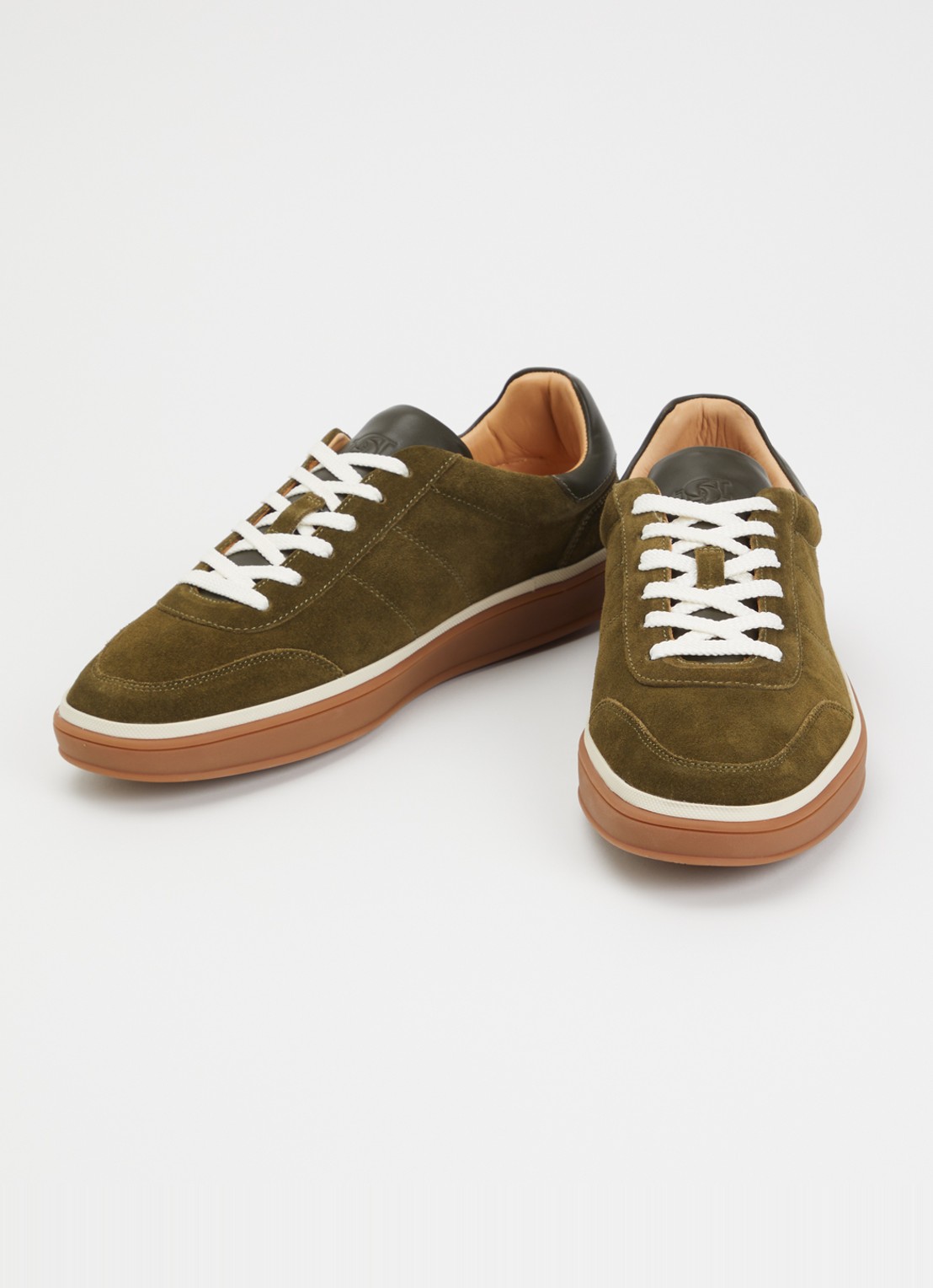 Dune London Tony sneaker van suède - detail legergroen
