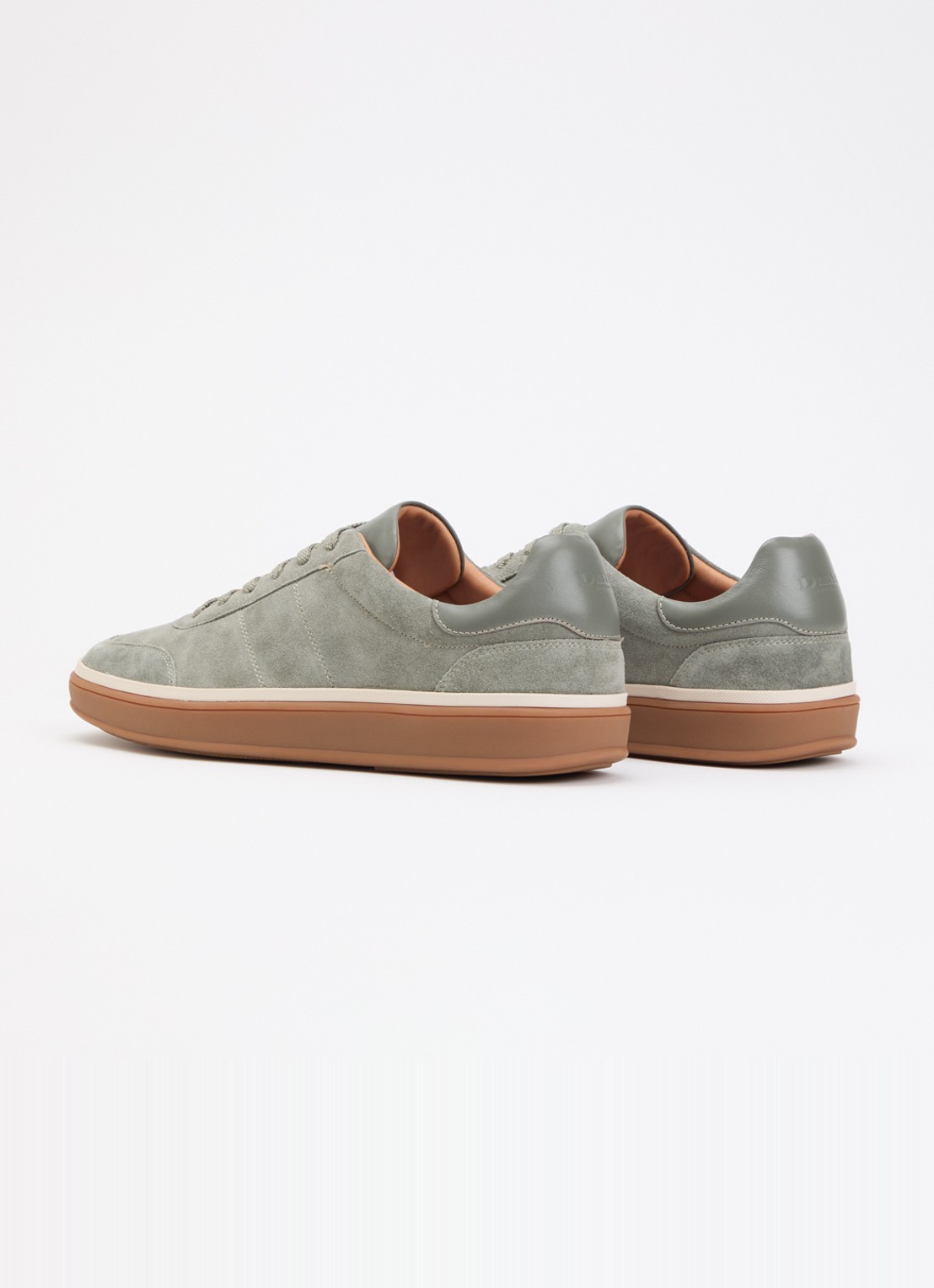 Dune London Tony sneaker van suède - achterkant 2 olijfgroen