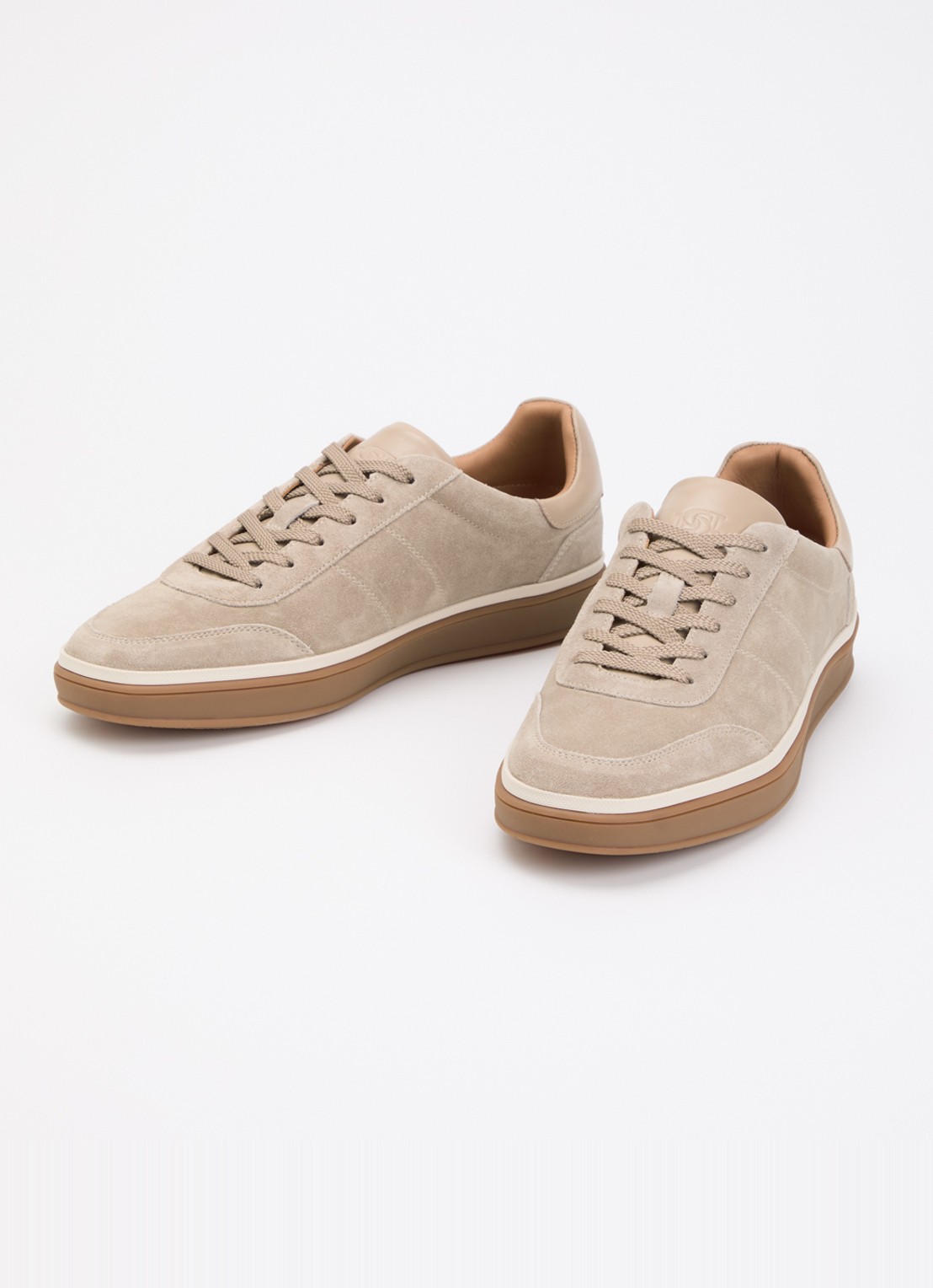 Dune London Tony sneaker van suède - detail 3 donkerbeige