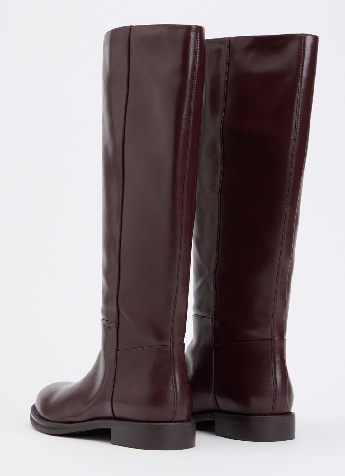 Dune London Tova laars van leer met logo - achterkant 4 aubergine