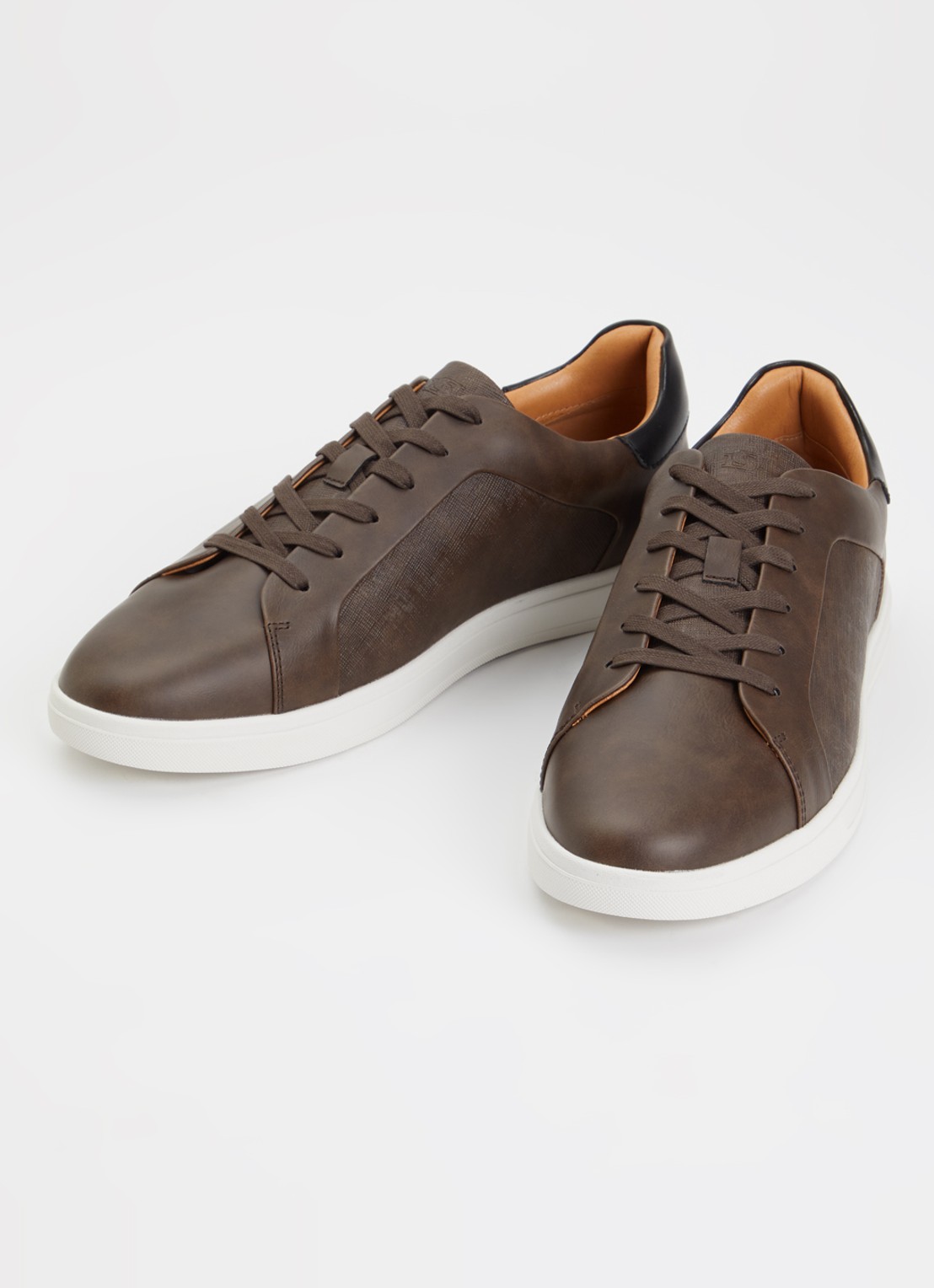 Dune London Traces sneaker met structuur en logo - detail 2 bruin