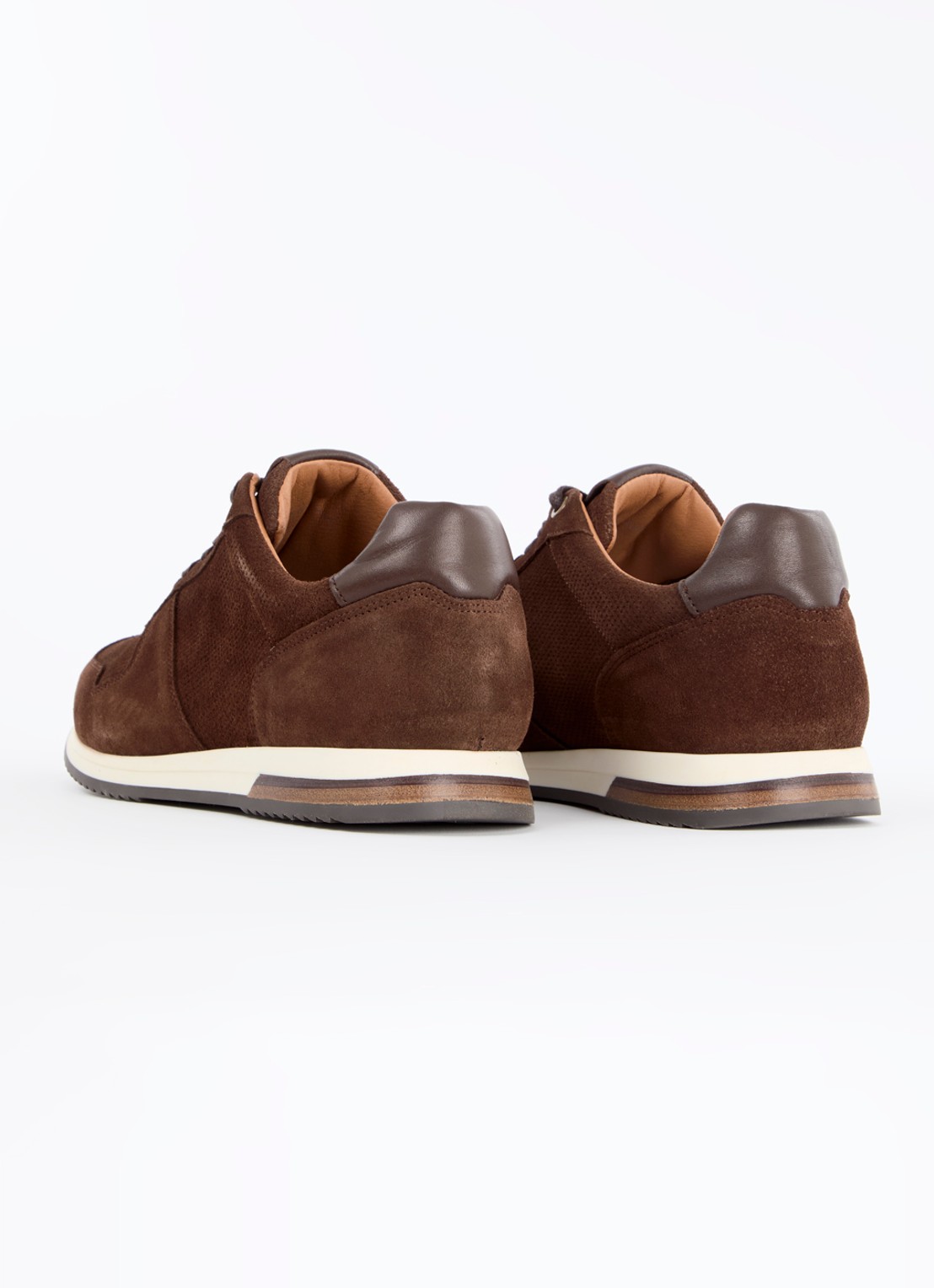 Dune London Trilogy sneaker van leer - achterkant 4 roodbruin