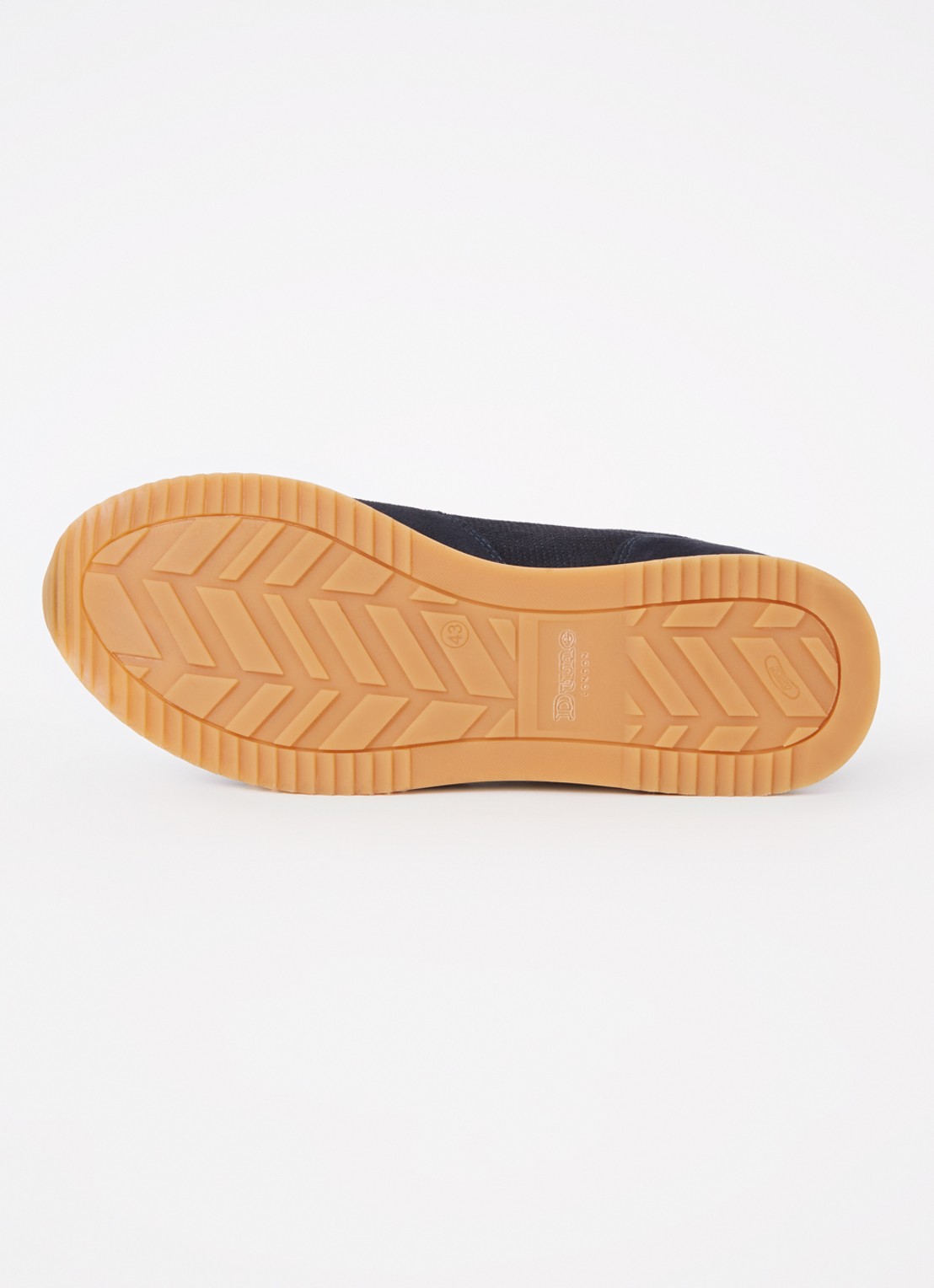 Dune London Trilogy sneaker van leer - detail 4 donkerblauw