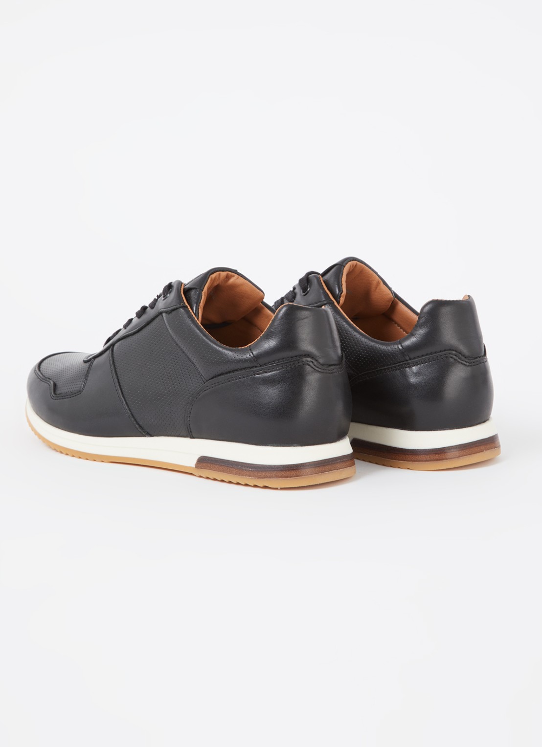 Dune London Trilogy sneaker van leer - achterkant 4 zwart