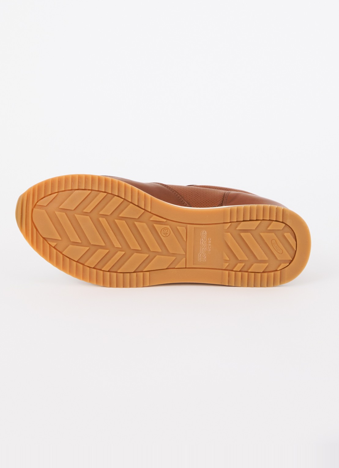 Dune London Trilogy sneaker van leer - detail 3 oranjebruin