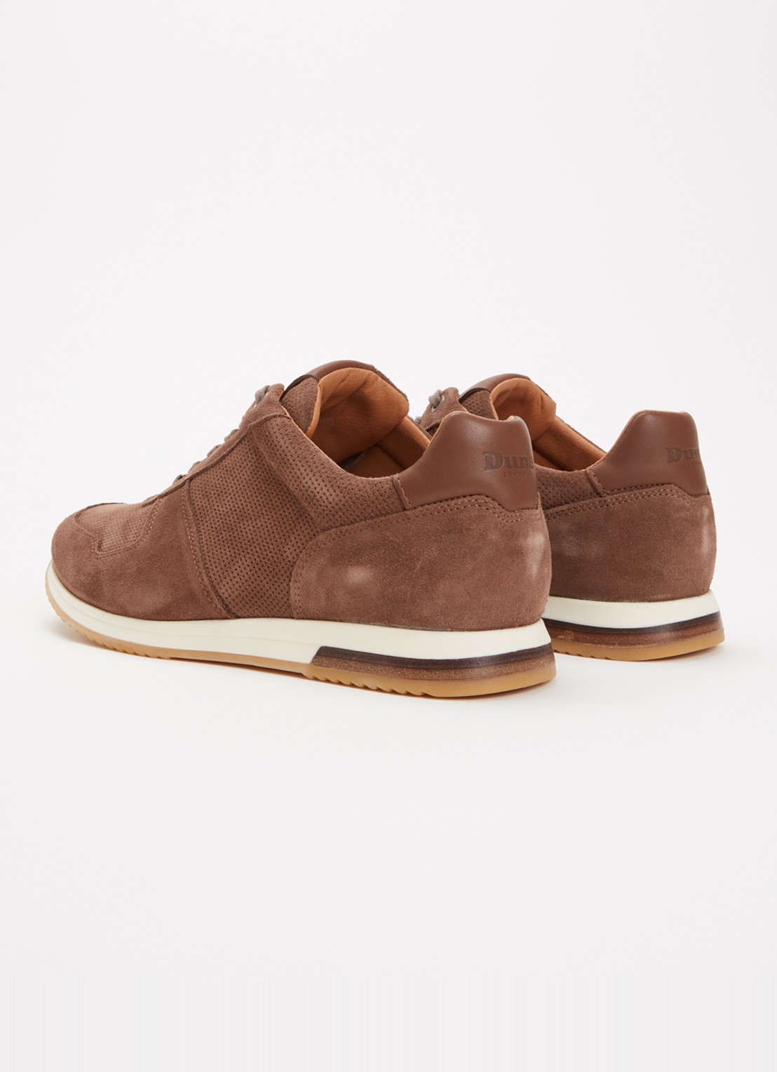 Dune London Trilogy sneaker van leer - achterkant 4 taupe