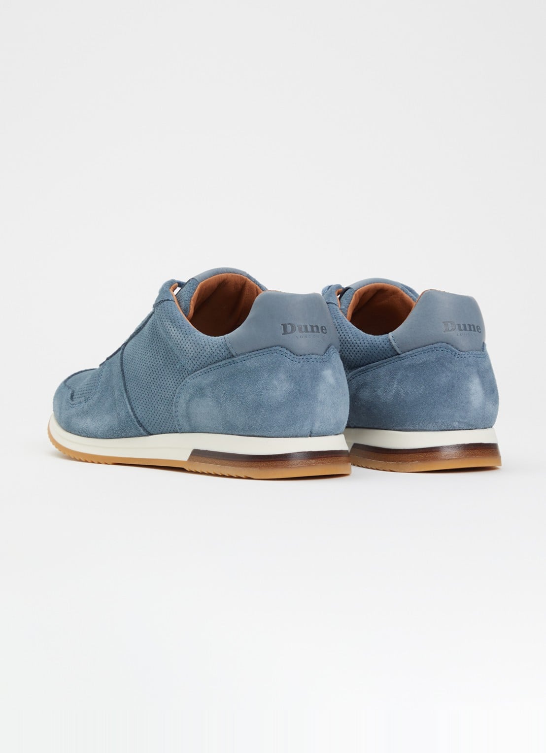 Dune London Trilogy sneaker van leer - achterkant 5 blauw