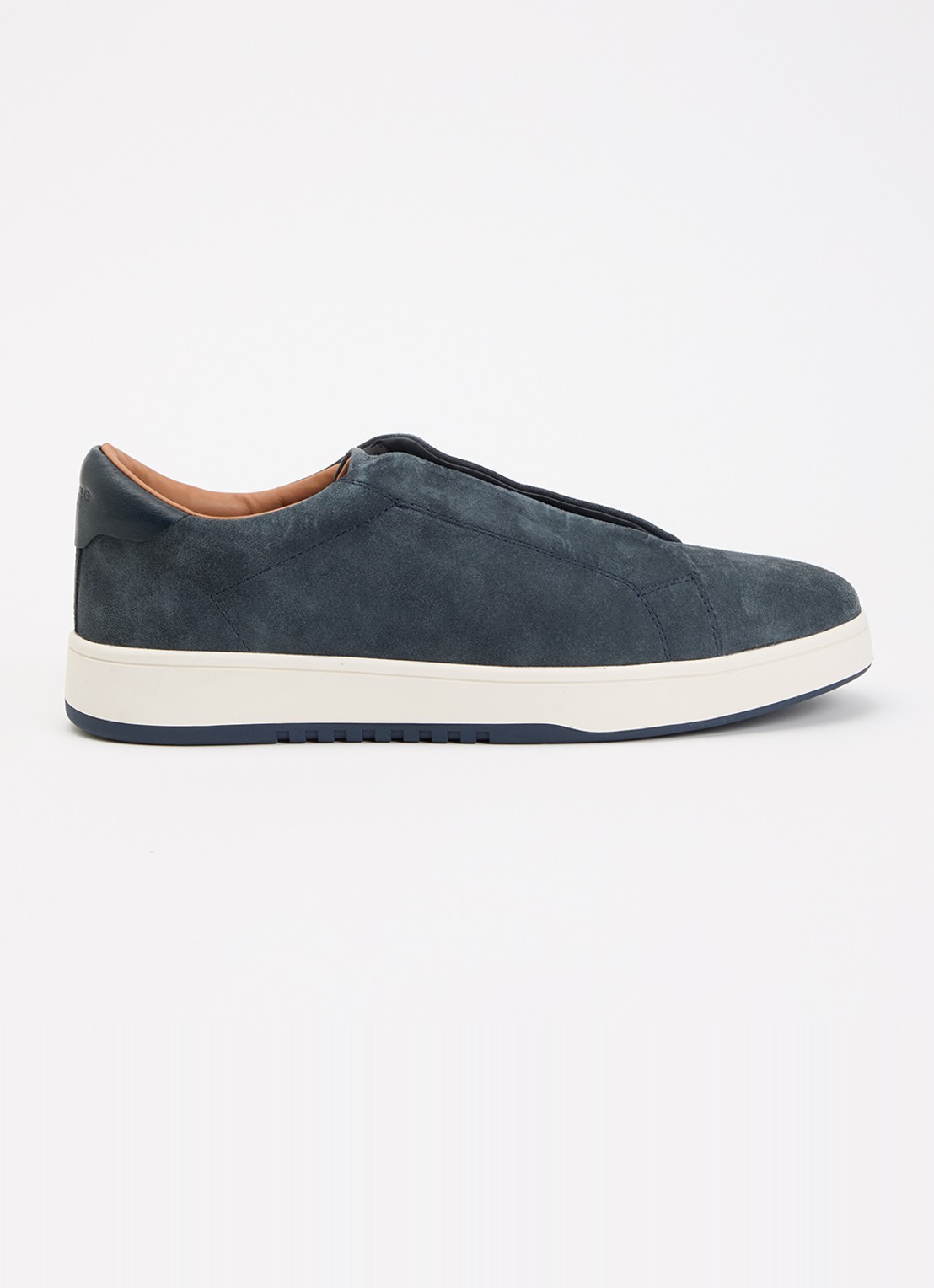 Dune London Troys sneaker van leer - voorkant 5 staalblauw