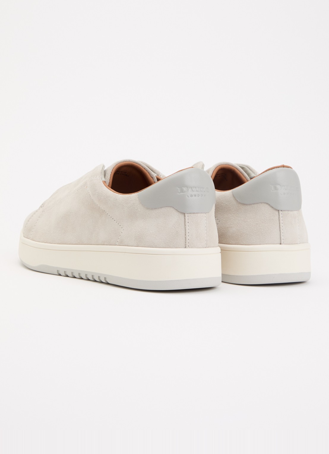 Dune London Troys sneaker van leer - achterkant 5 lichtgrijs