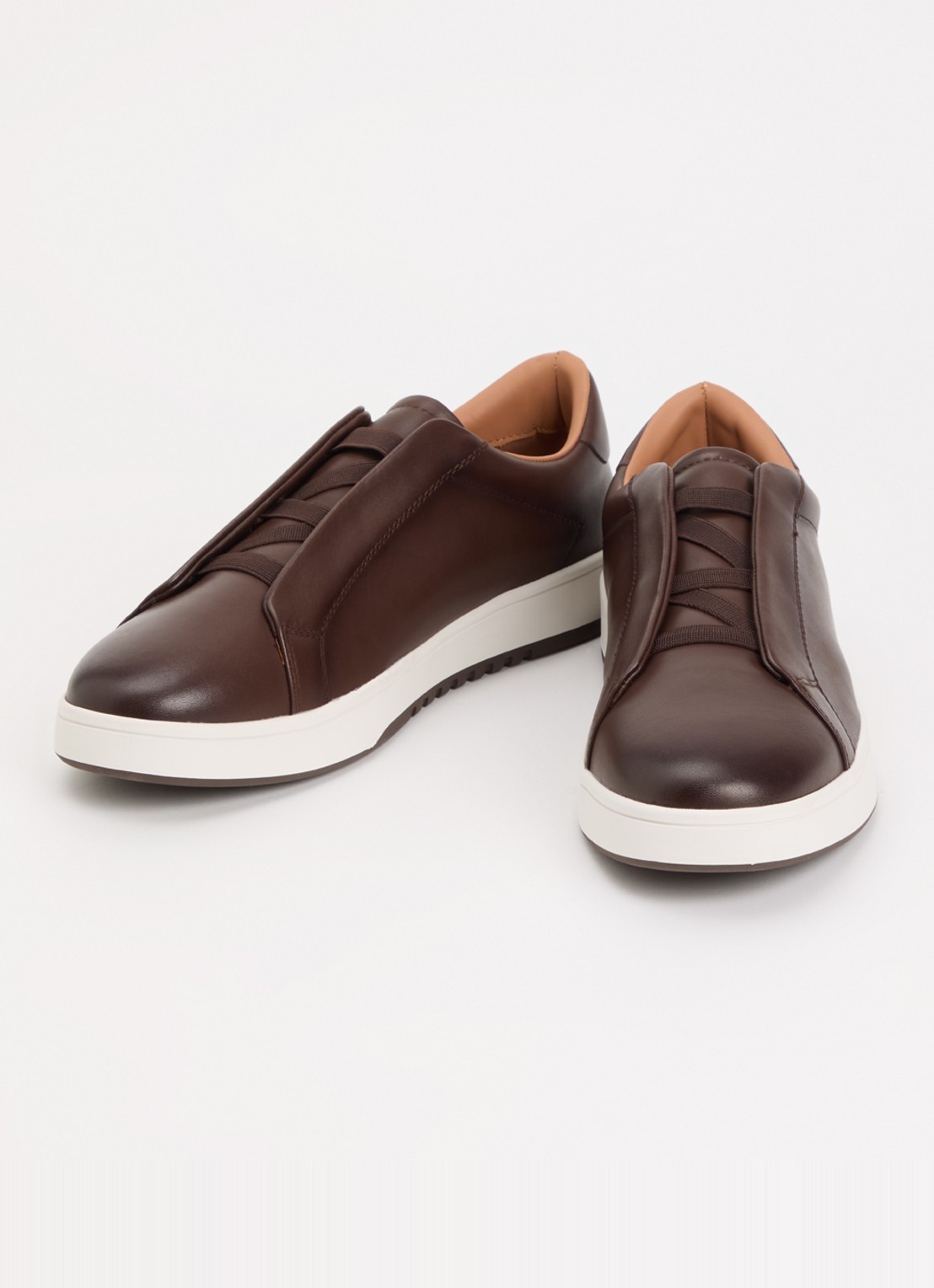Dune London Troys sneaker van leer - detail bruin
