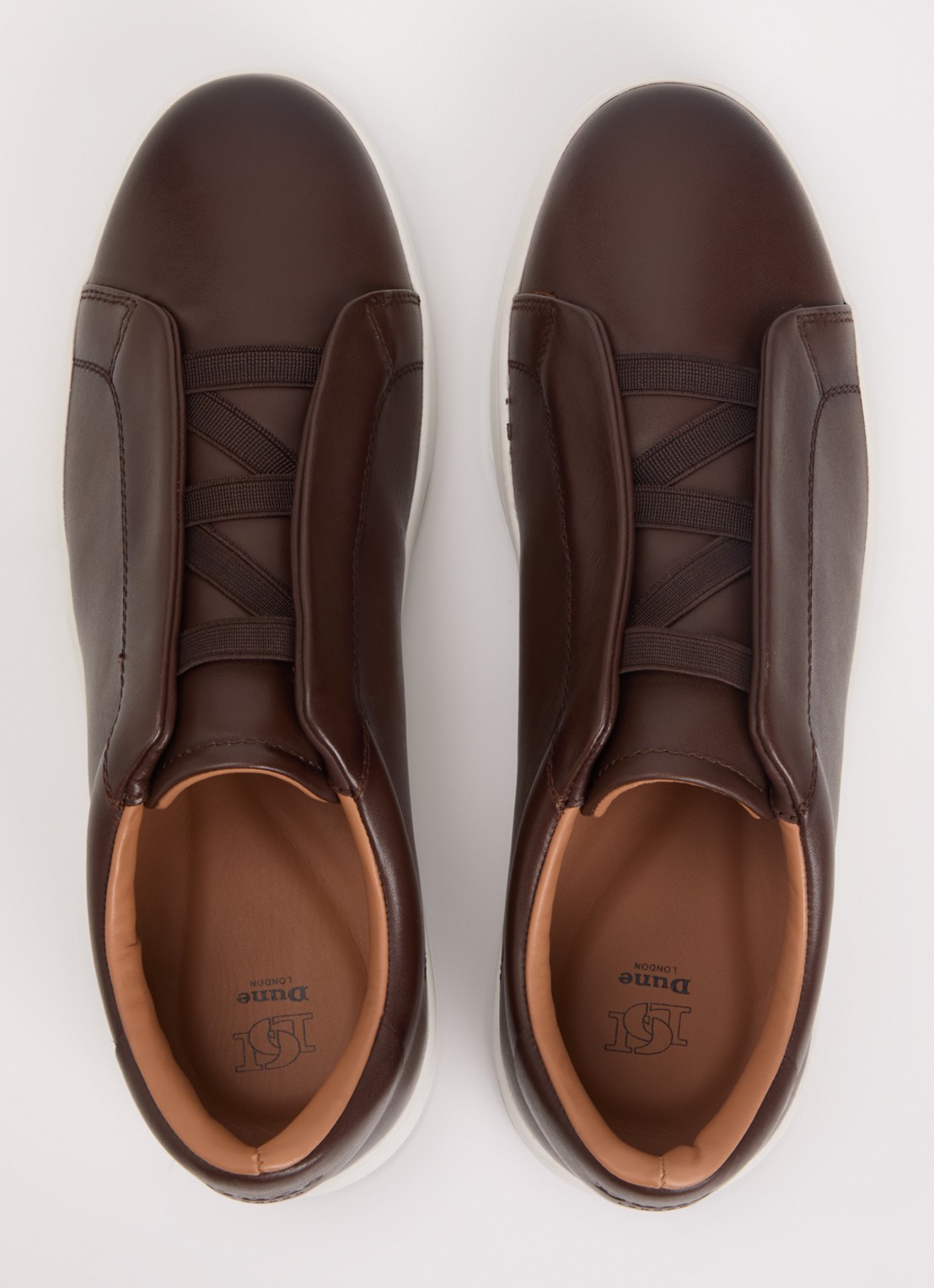 Dune London Troys sneaker van leer - detail 2 bruin