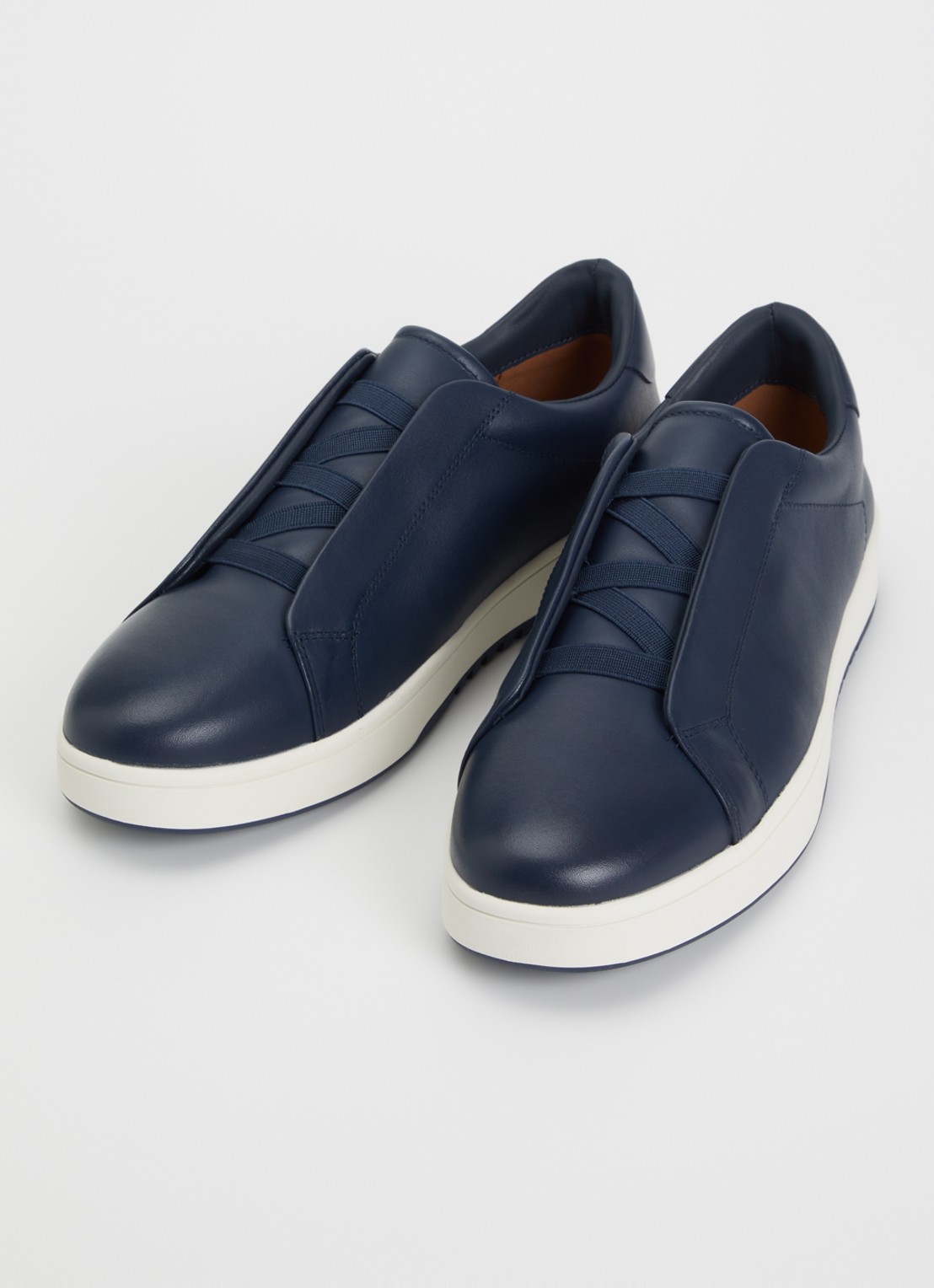 Dune London Troys sneaker van leer - detail donkerblauw