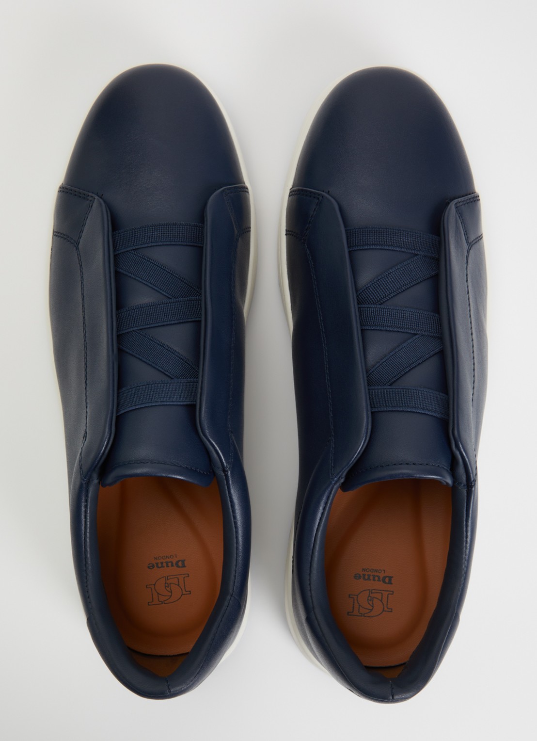 Dune London Troys sneaker van leer - detail 2 donkerblauw