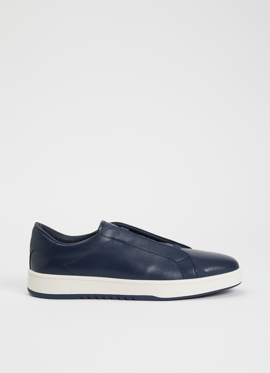 Dune London Troys sneaker van leer - voorkant 5 donkerblauw