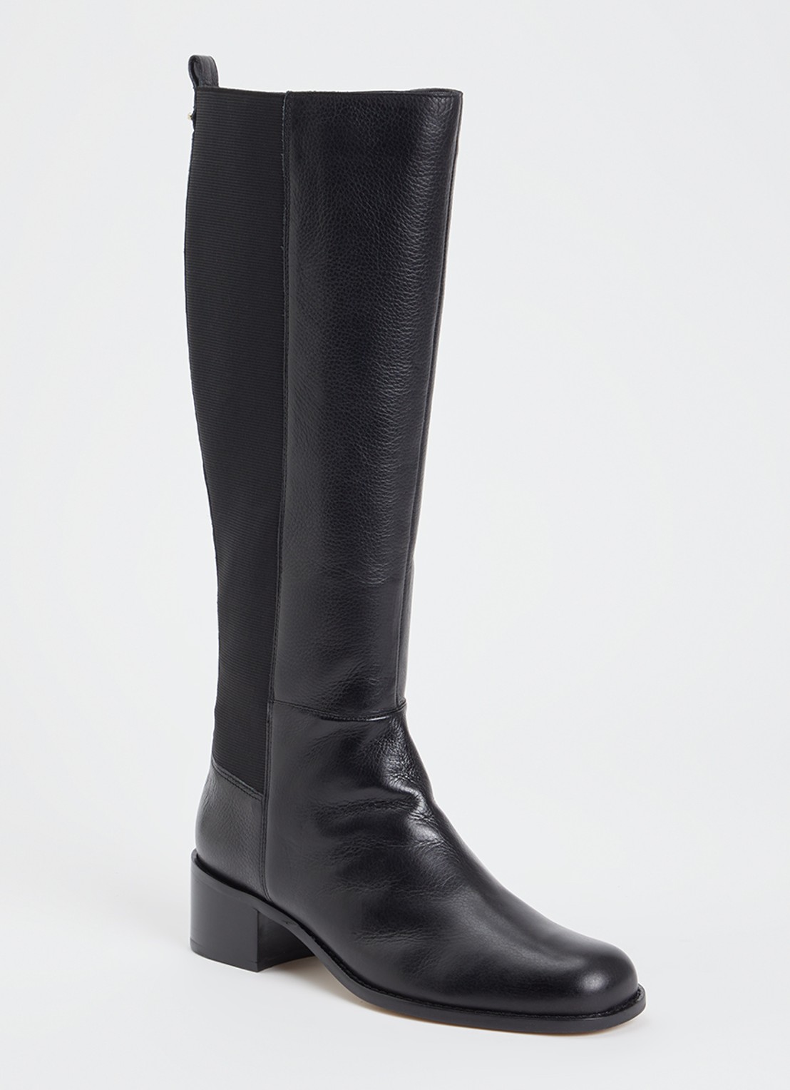 Dune London Turner laars van leer - voorkant 2 zwart