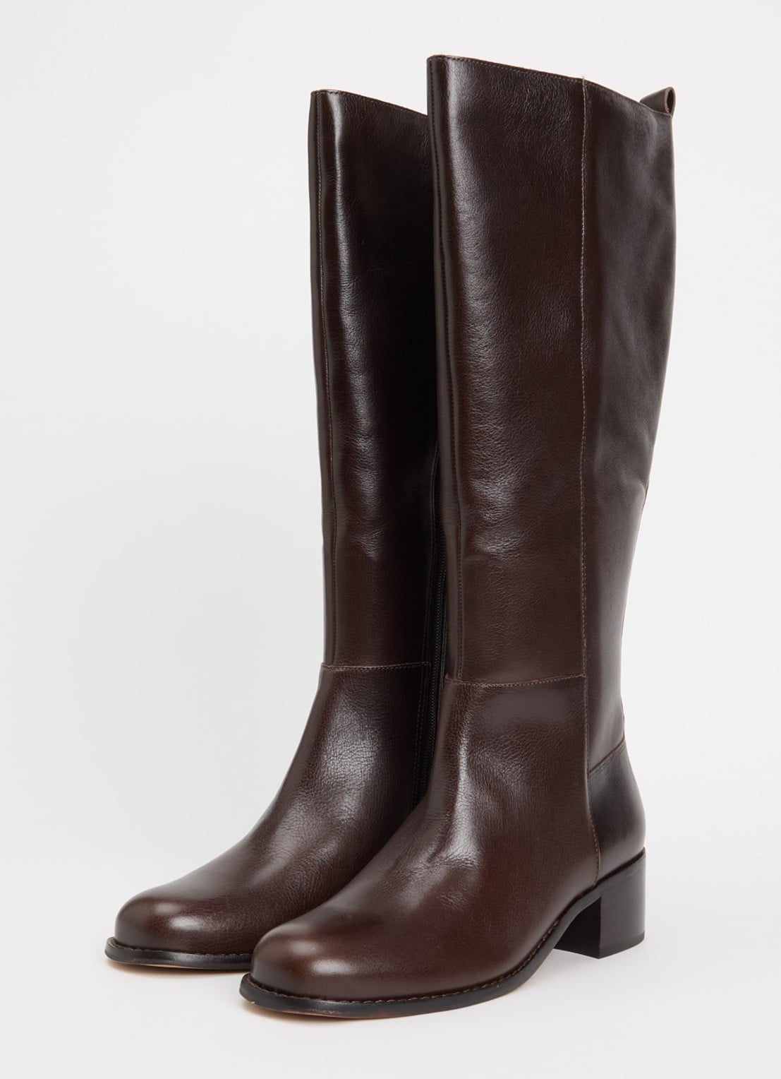 Dune London Turner laars van leer - detail donkerbruin