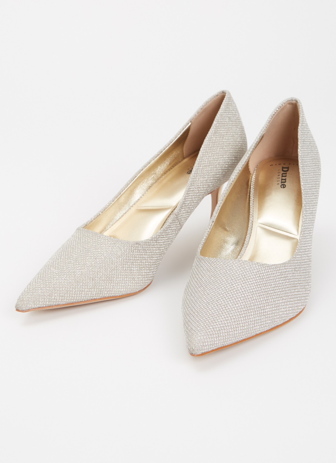 Dune London Wide Fit Achievable pump met glitter - detail 2 goud