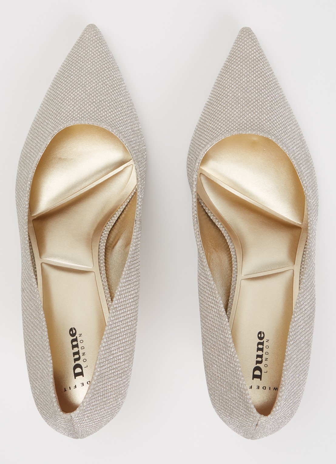Dune London Wide Fit Achievable pump met glitter - detail 3 goud