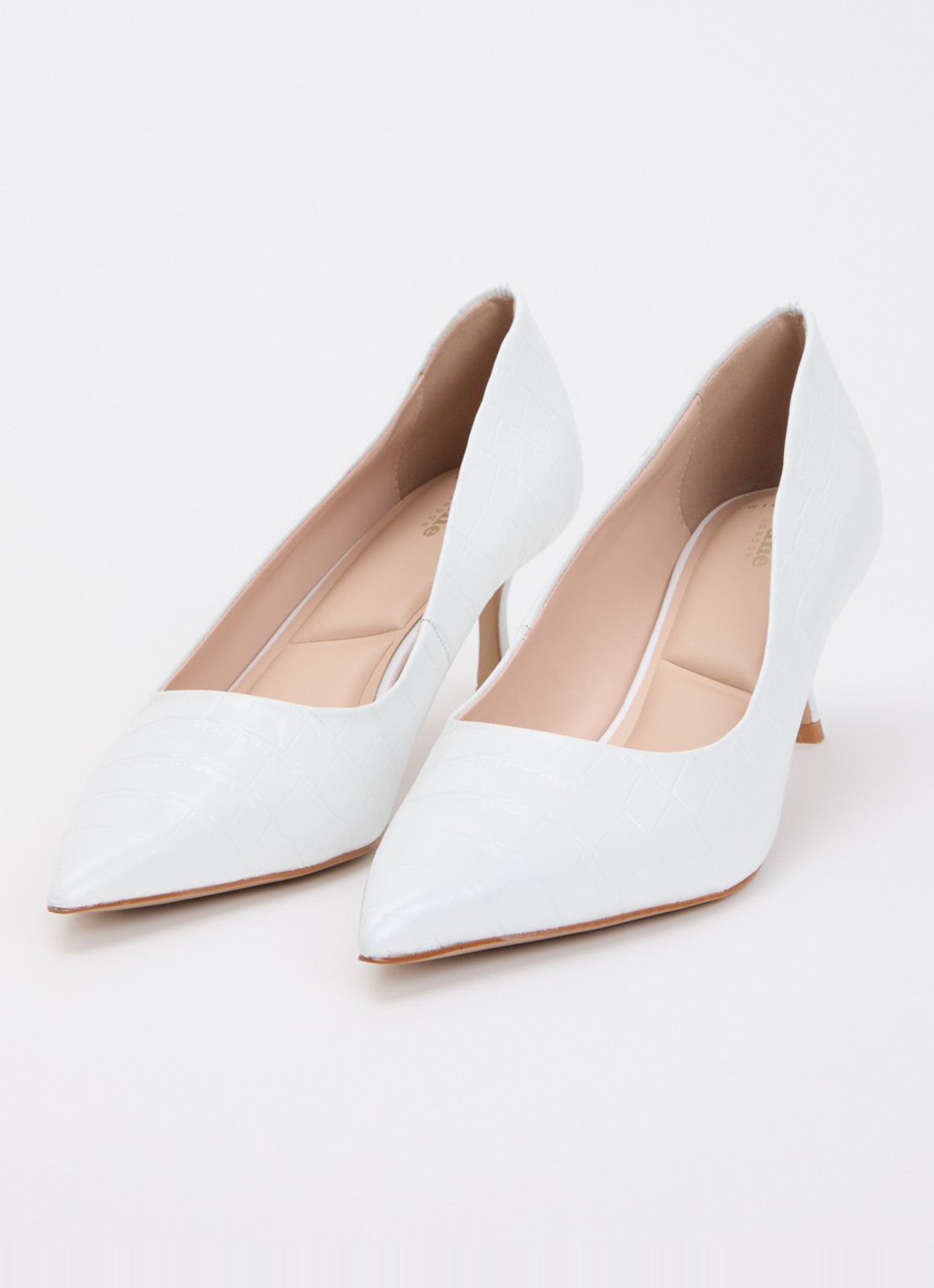 Dune London Wide Fit Achievable pump  - detail 3 wit