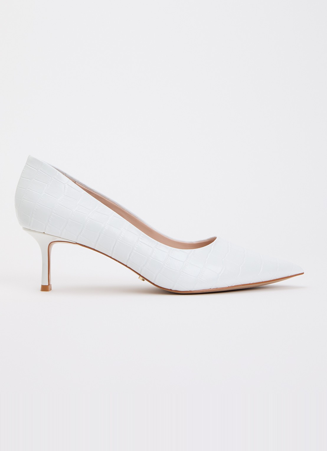 Dune London Wide Fit Achievable pump  - voorkant wit