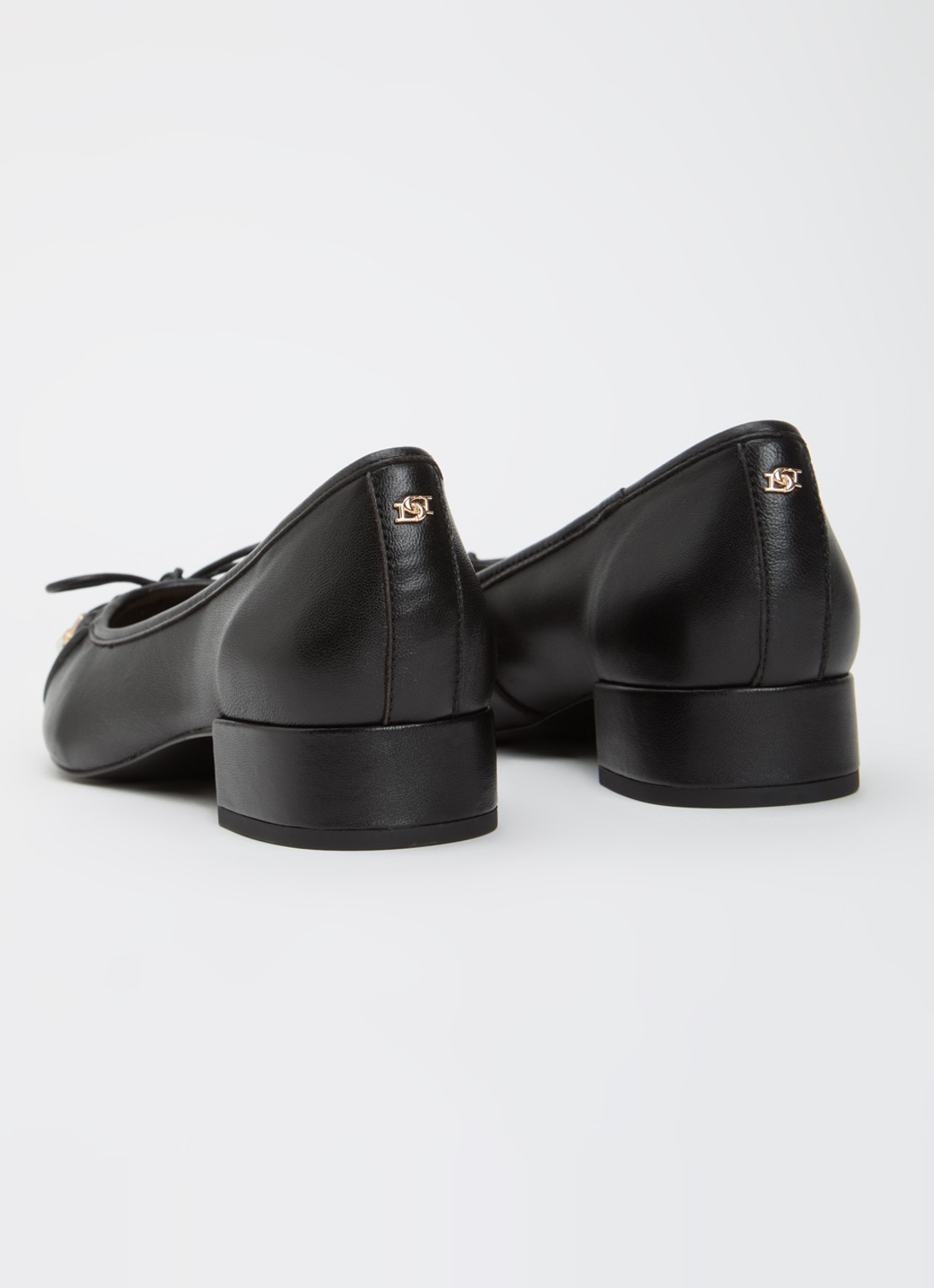 Dune London Wide Fit Amazing ballerina van leer - achterkant zwart