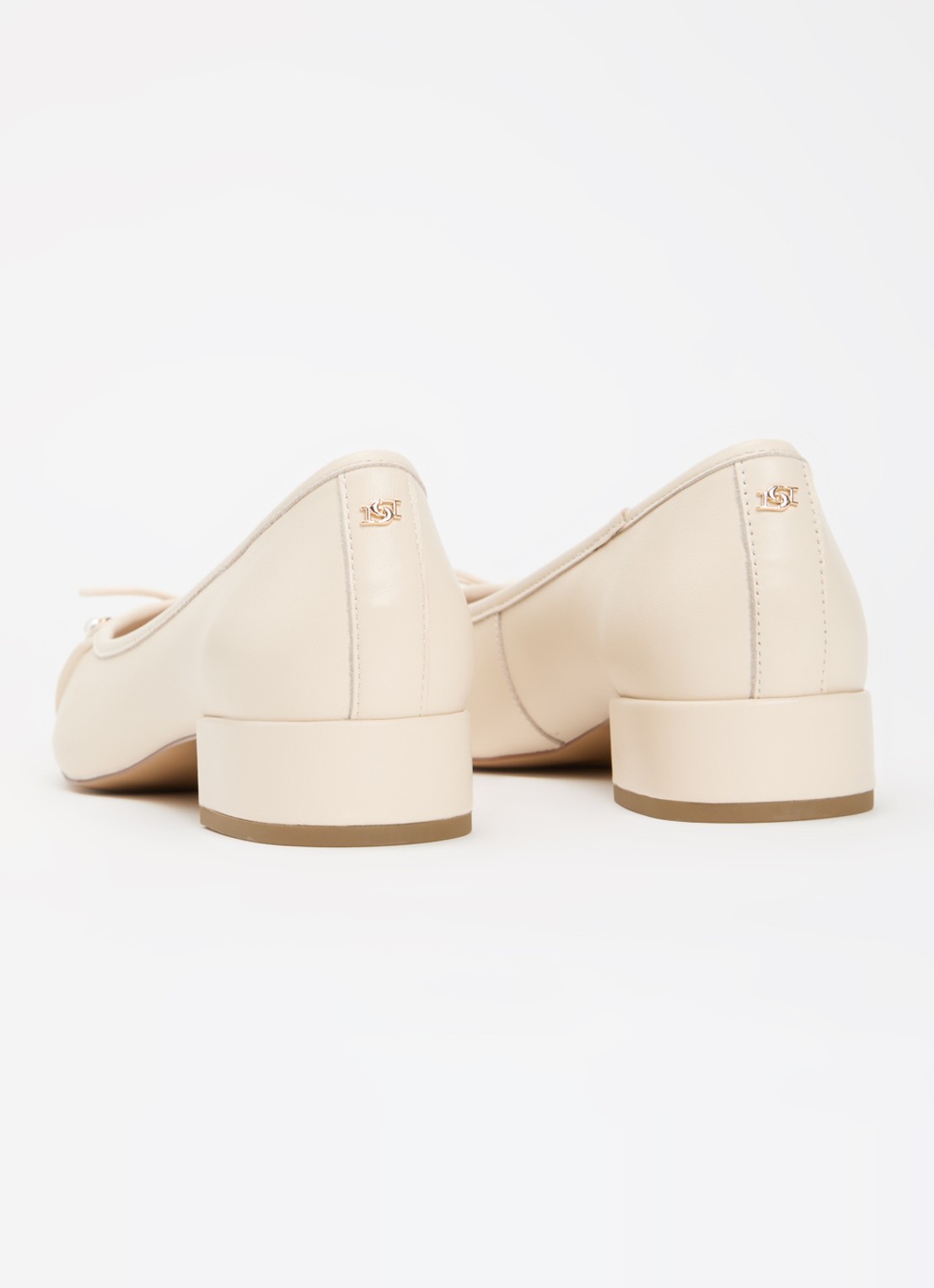 Dune London Wide Fit Amazing ballerina van leer - achterkant 5 creme