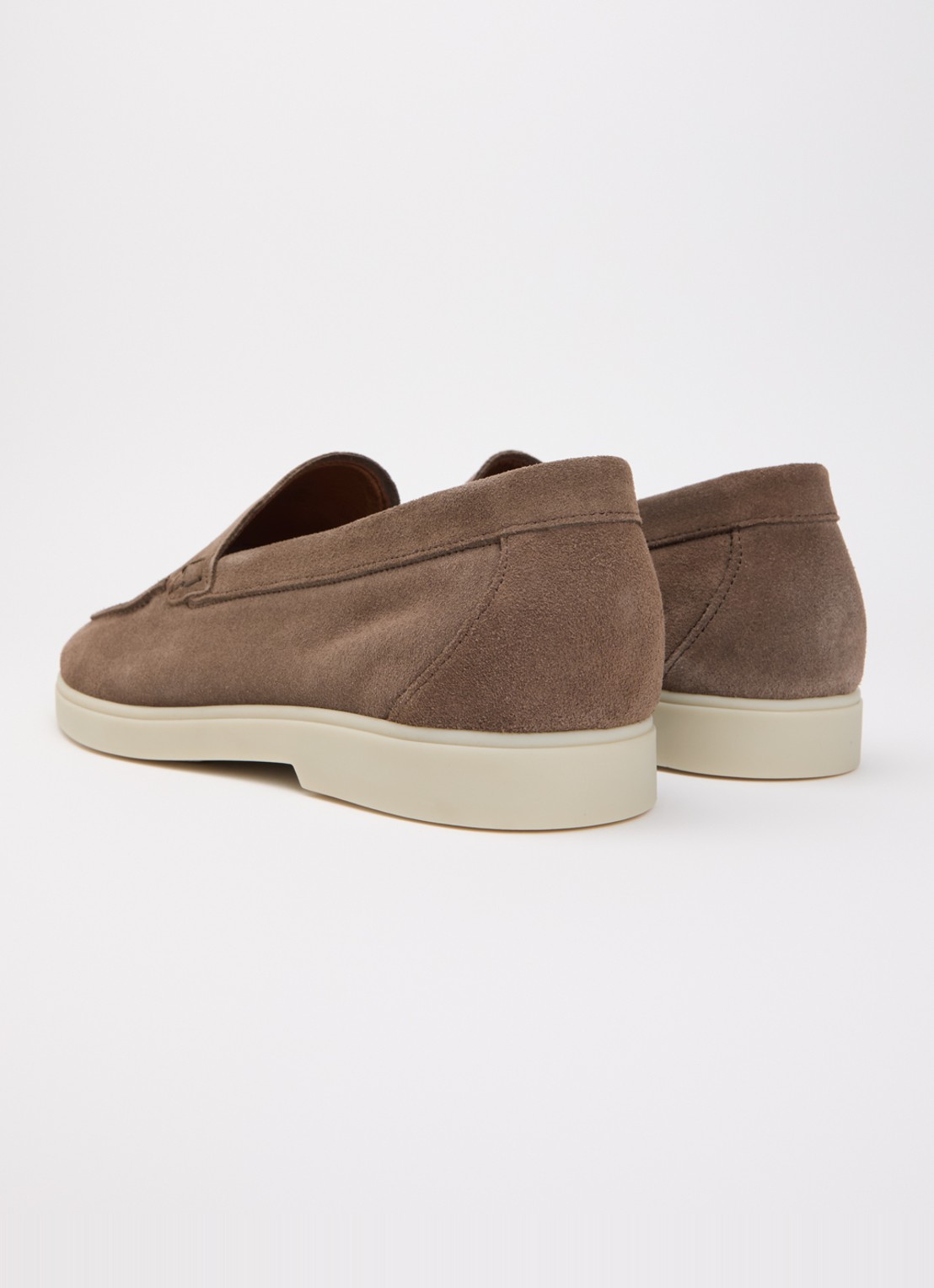 Dune London Wide Fit Boltman slip-on van suède - achterkant lichtbruin
