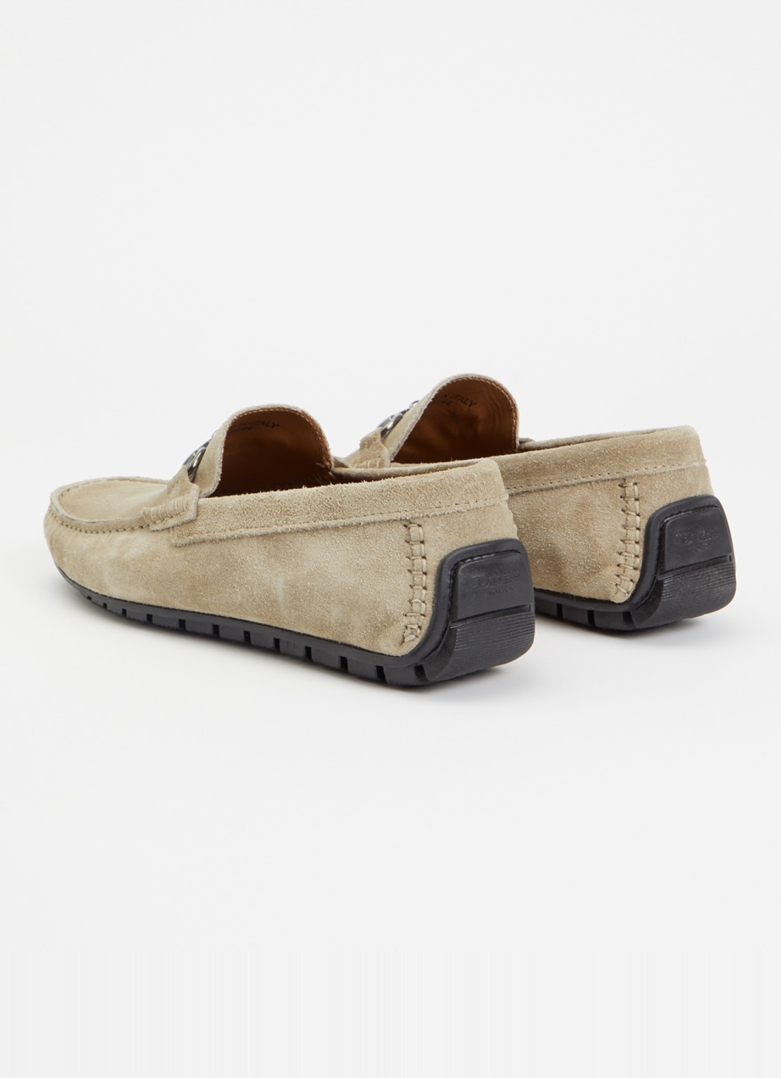 Dune London Wide Fit Brackon mocassin van suède - achterkant taupe