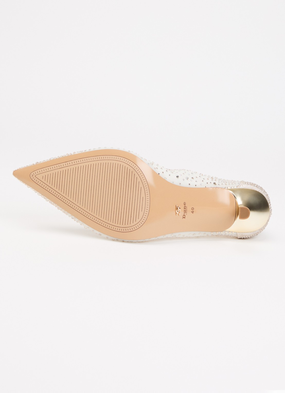 Dune London Wide Fit Brivelle pump van mesh met strass - detail 5 goud